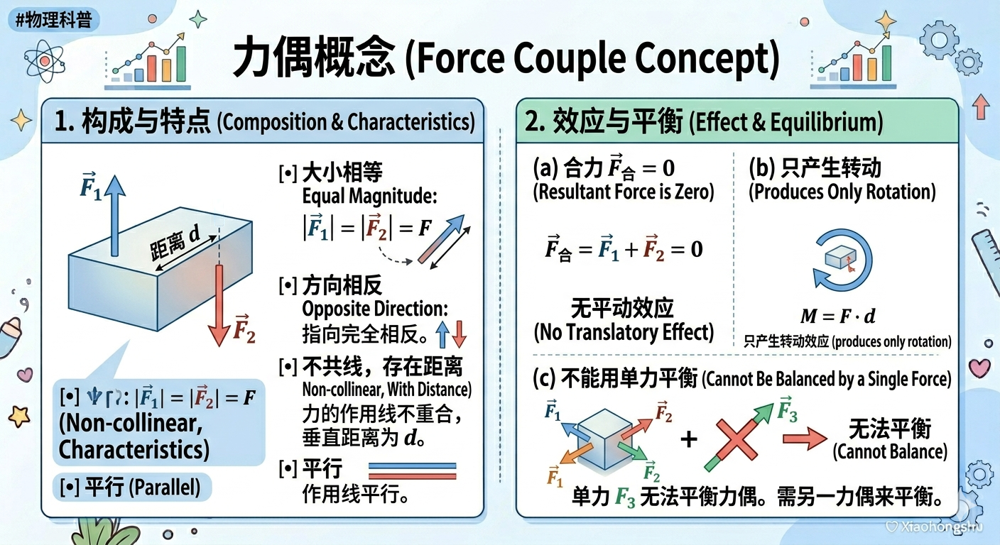 力偶概念示意图